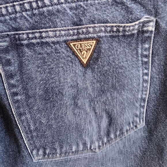 Vintage Men's Guess Jeans 33x34 SPELL OUT WAISTBAND 1990's Made In USA Logo USA - Picture 7 of 10